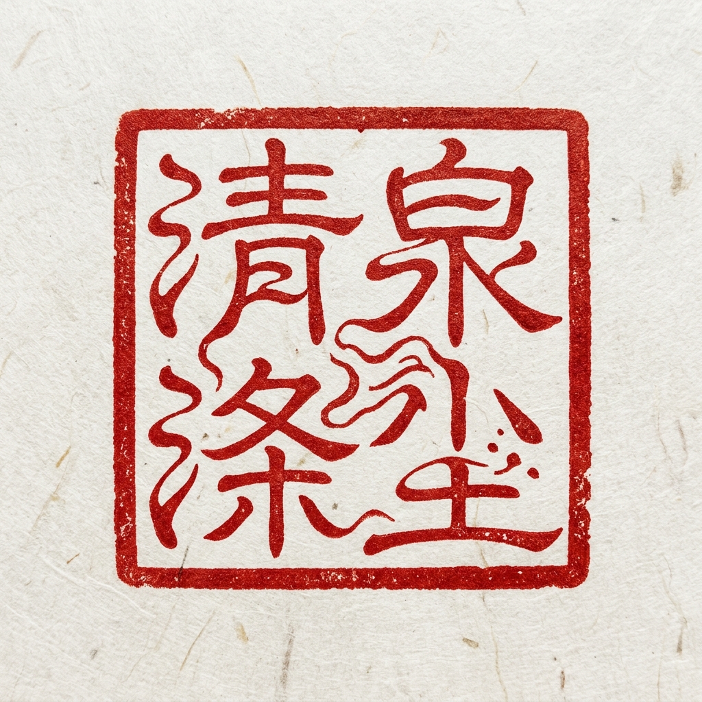 清泉涤尘 · 朱文水意印章